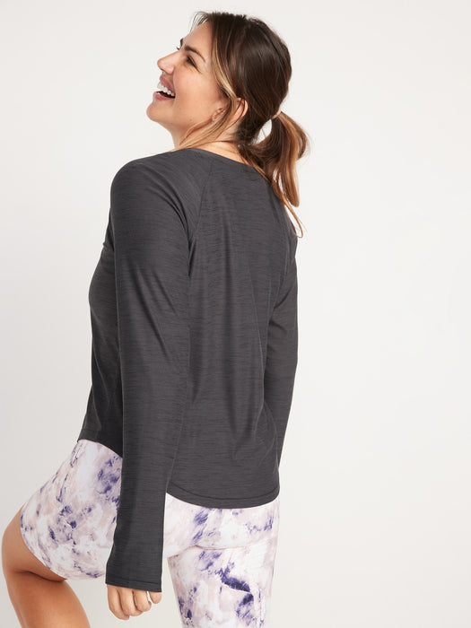 Long-Sleeve Breathe ON Slub-Knit T-Shirt for Women