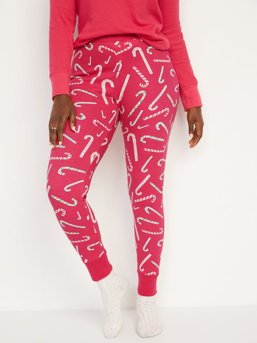 Matching Printed Thermal-Knit Pajama Leggings for Women