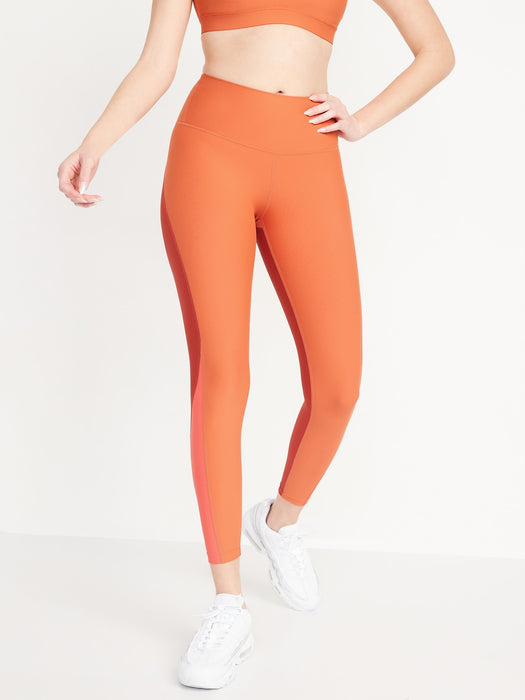 High-Waisted PowerSoft Color-Block 7/8-Length Compression Leggings for Women