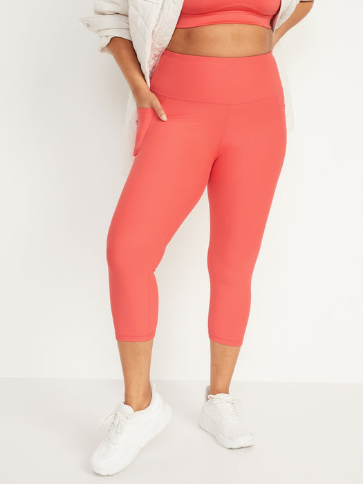 High-Waisted PowerSoft Side-Pocket Crop Leggings for Women