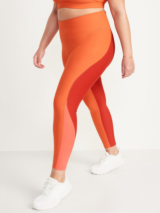High-Waisted PowerSoft Color-Block 7/8-Length Compression Leggings for Women