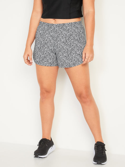 Mid-Rise StretchTech Dolphin-Hem Run Shorts for Women -- 4-inch inseam