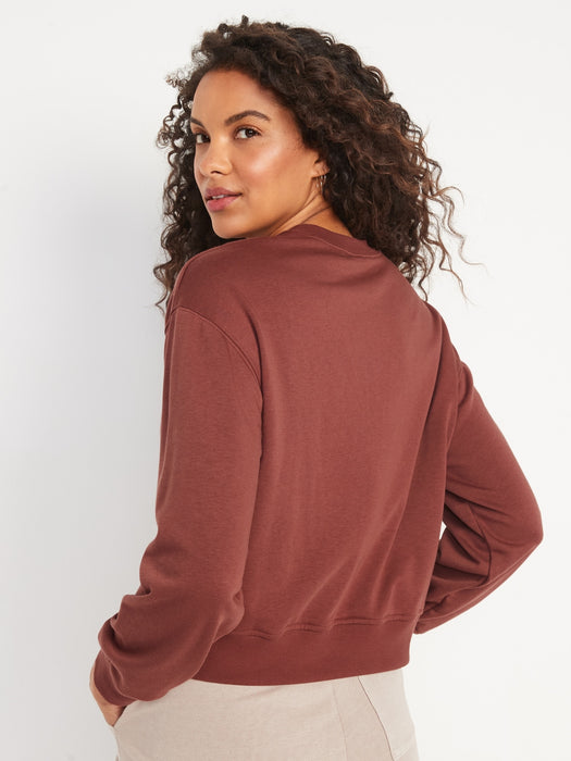 Cropped Vintage French-Terry Sweatshirt for Women
