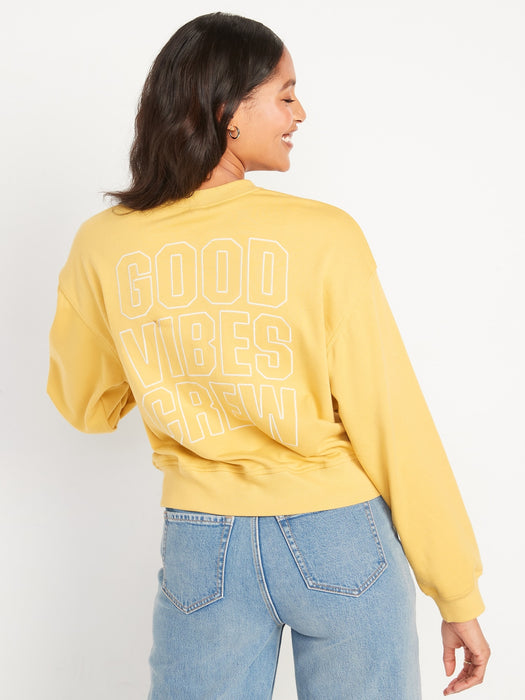 Cropped Vintage French-Terry Sweatshirt for Women