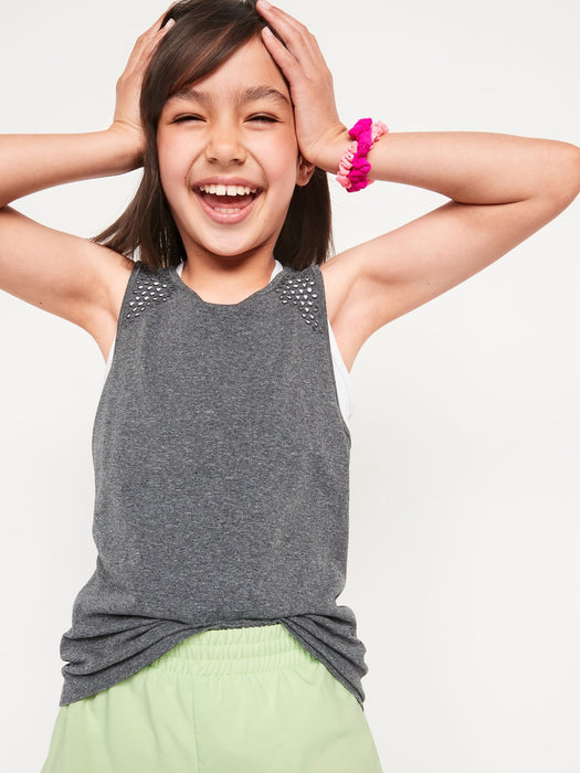 Seamless Rib-Knit Racerback Performance Tank Top for Girls