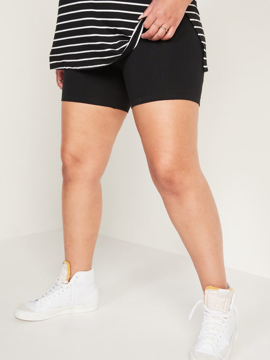 High-Waisted Jersey Biker Shorts -- 6-inch inseam