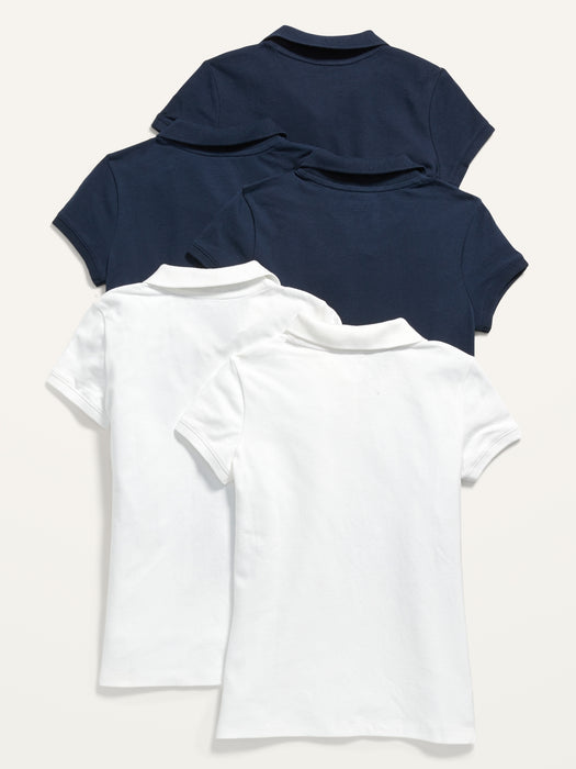 School Uniform Short-Sleeve Polo Shirt 5-Pack for Girls