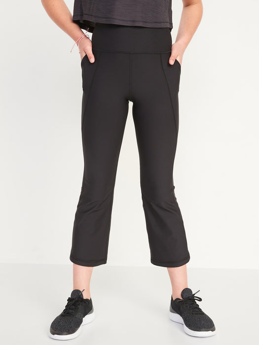 High-Waisted PowerSoft Cropped Flared Performance Leggings for Girls