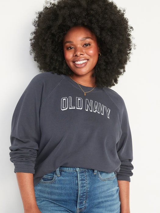 Long-Sleeve Logo Graphic French-Terry Sweatshirt for Women