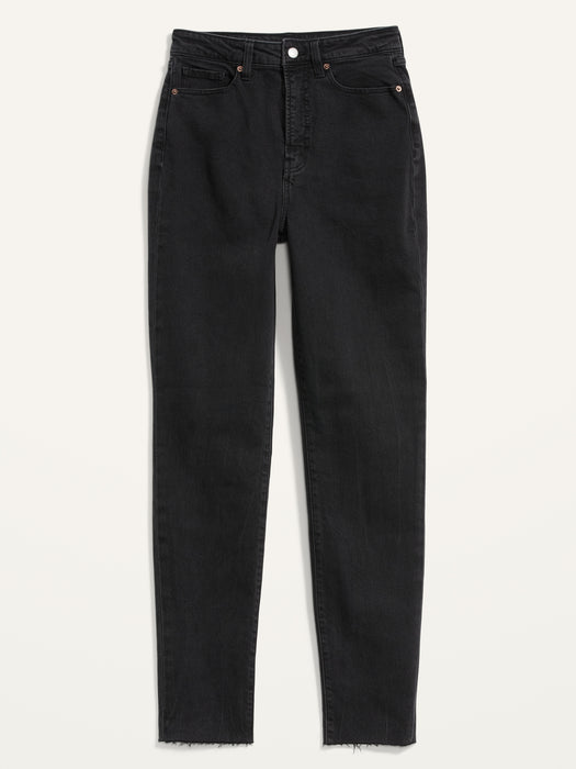 Higher High-Waisted OG Straight Cut-Off Black Ankle Jeans for Women