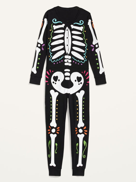 Matching Halloween Printed One-Piece Pajamas for Women