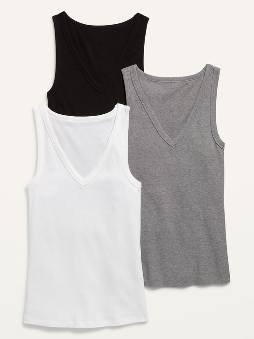 Slim-Fit First Layer Rib-Knit Tank Top 3-Pack for Women