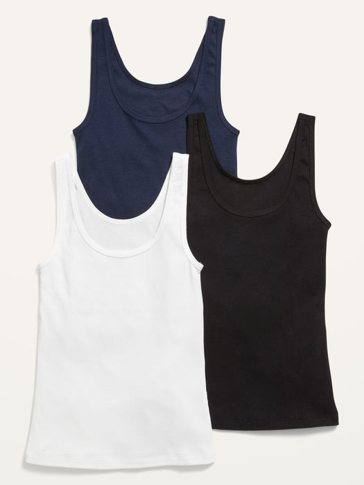 Slim-Fit Rib-Knit Tank Top 3-Pack for Women