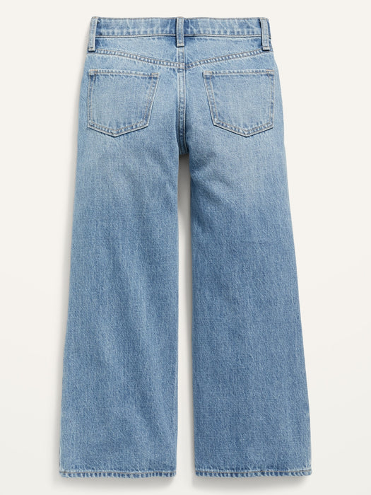 High-Waisted Baggy Ripped Wide-Leg Jeans for Girls