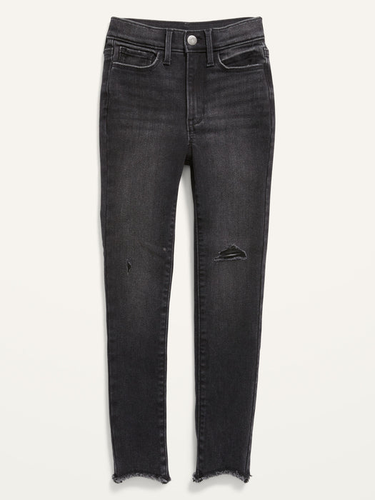 Extra High-Waisted Rockstar 360° Stretch Ripped Jeggings for Girls