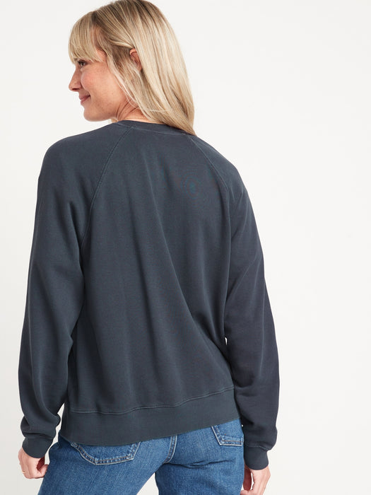 Long-Sleeve Logo Graphic French-Terry Sweatshirt for Women