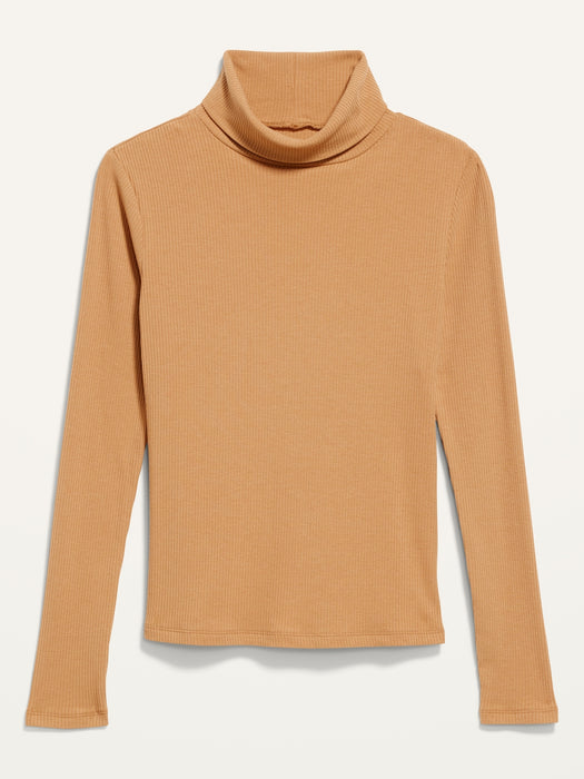 Rib-Knit Turtleneck Top for Women