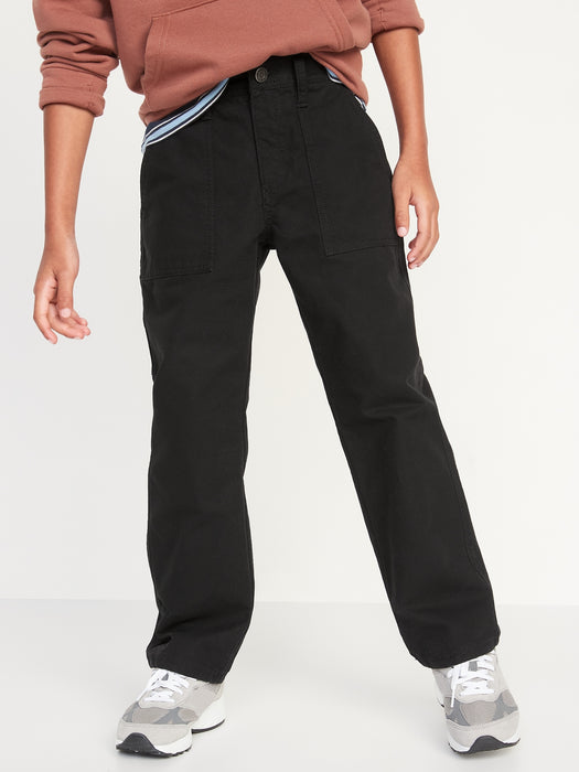 Loose Tapered Canvas Utility Pants for Boys