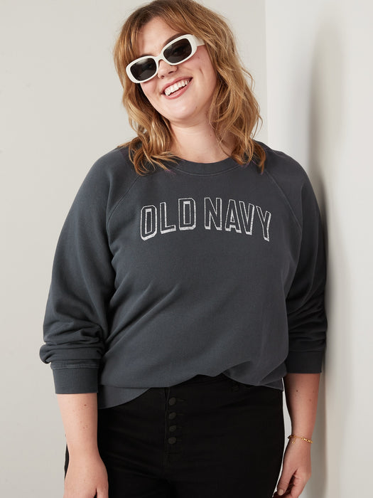 Long-Sleeve Logo Graphic French-Terry Sweatshirt for Women