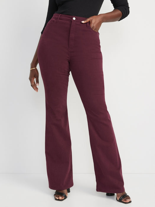 Higher High-Waisted Pop-Color Flare Jeans for Women