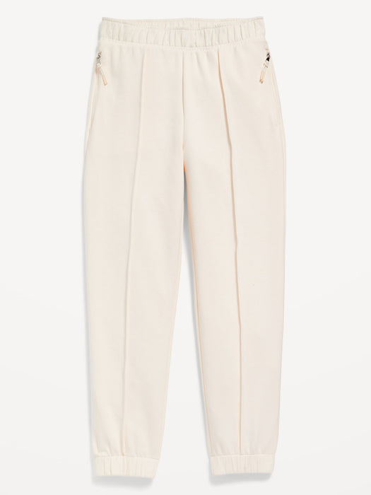 High-Waisted Dynamic Fleece Zip-Pocket Jogger Sweatpants for Girls