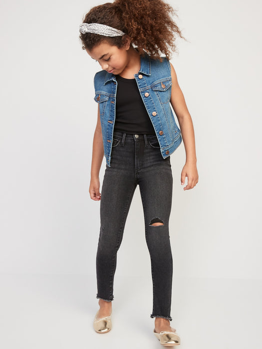 Extra High-Waisted Rockstar 360° Stretch Ripped Jeggings for Girls