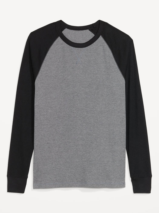 Thermal-Knit Color-Blocked Raglan-Sleeve T-Shirt for Men