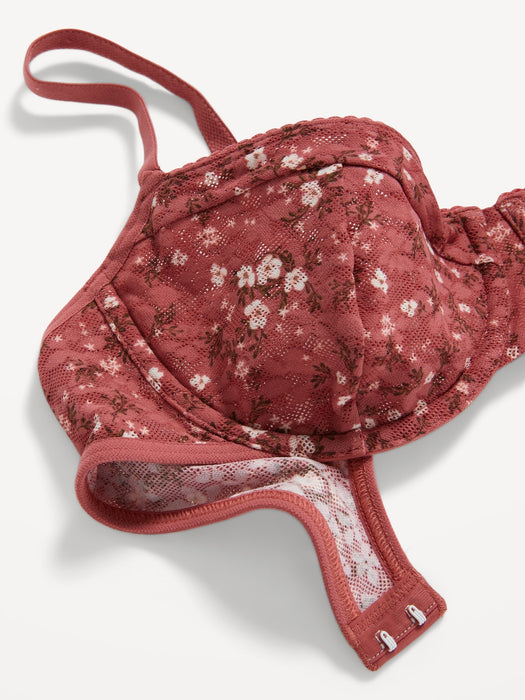 Mesh Underwire Balconette Bra for Women