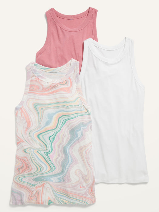 UltraLite Rib-Knit Racerback Tank Top 3-Pack for Women
