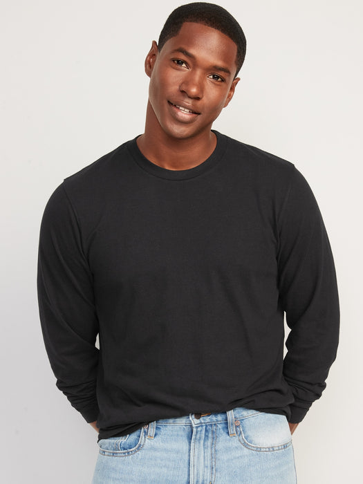 Soft-Washed Crew-Neck Long-Sleeve T-Shirt for Men