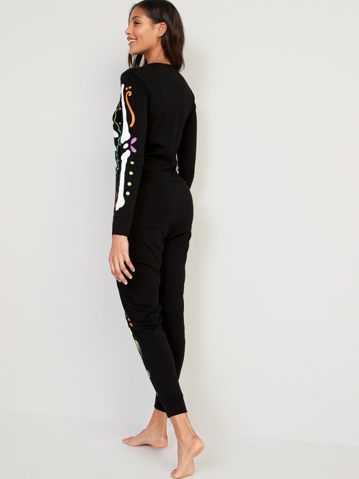 Matching Halloween Printed One-Piece Pajamas for Women