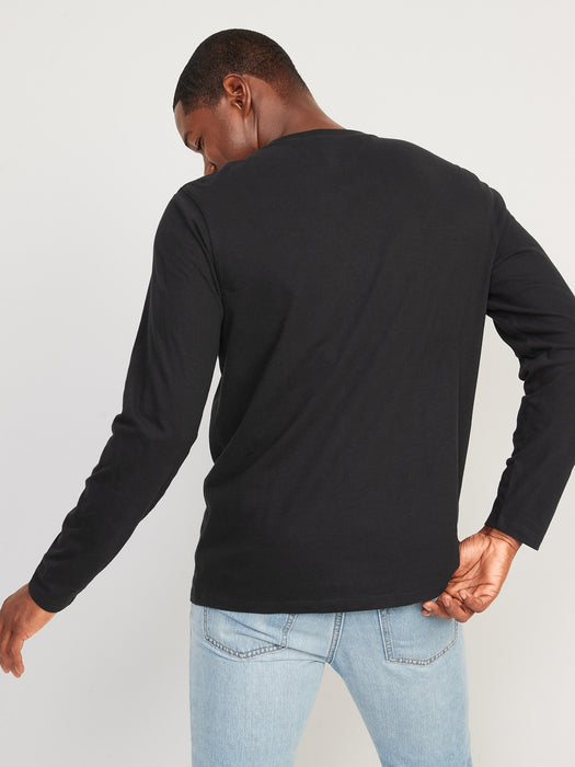 Soft-Washed Crew-Neck Long-Sleeve T-Shirt for Men