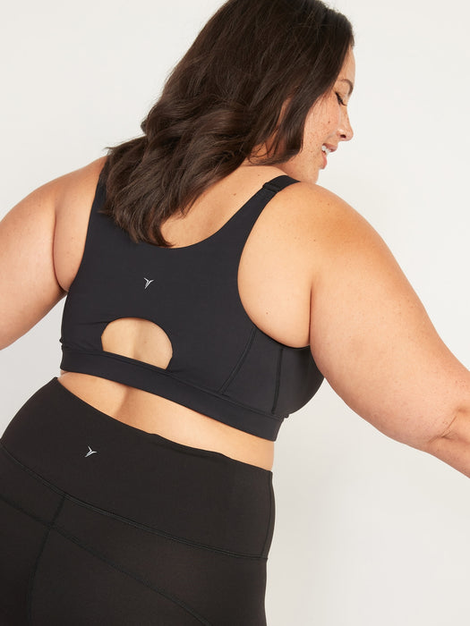 High-Support PowerSoft Zip-Front Sports Bra for Women 38DDD-48D