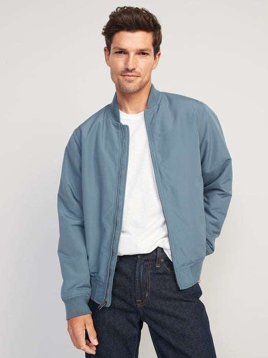Water-Resistant Zip-Front Bomber Jacket for Men