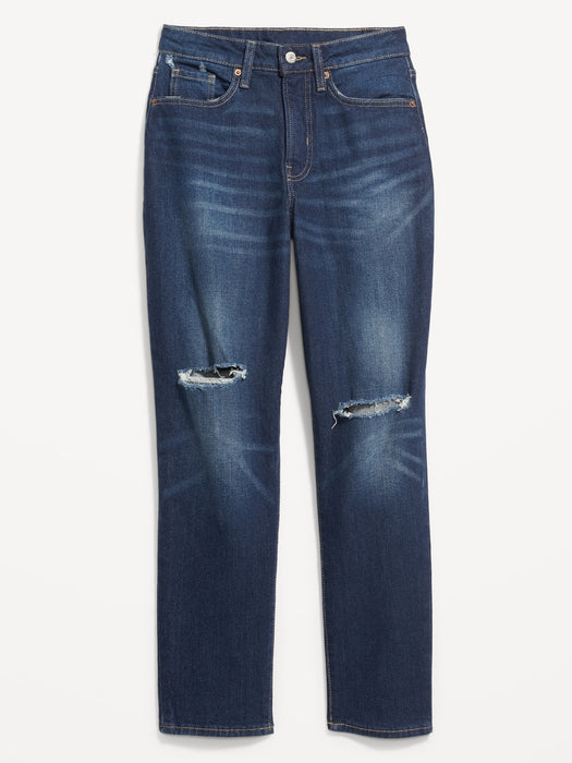 Curvy High-Waisted OG Straight Ripped Ankle Jeans for Women