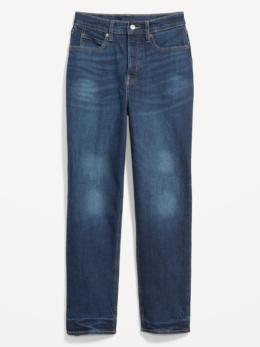 Curvy Extra High-Waisted Button-Fly Sky-Hi Straight Jeans for Women