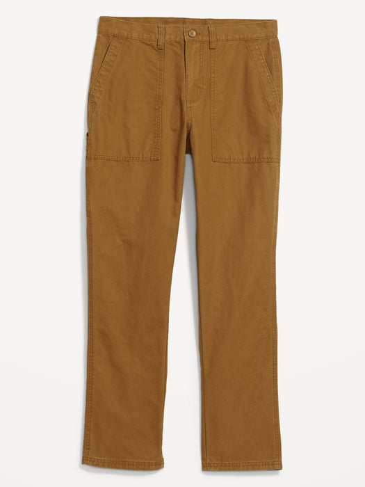 Straight Non-Stretch Canvas Workwear Pants for Men