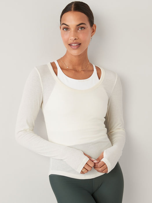 UltraLite Long-Sleeve Rib-Knit Top for Women