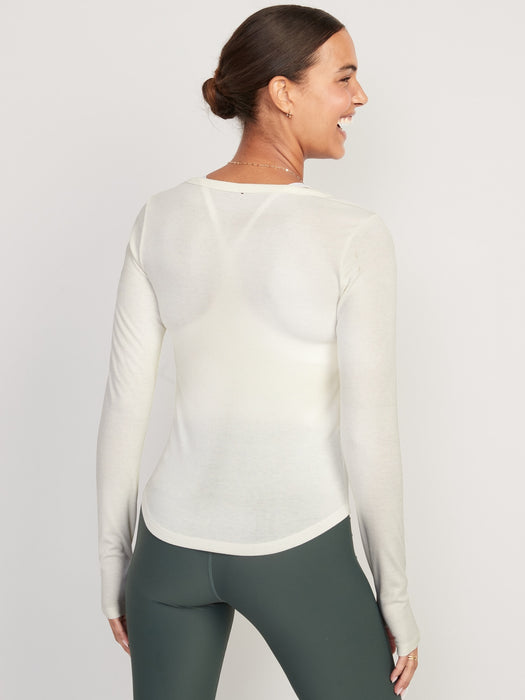 UltraLite Long-Sleeve Rib-Knit Top for Women