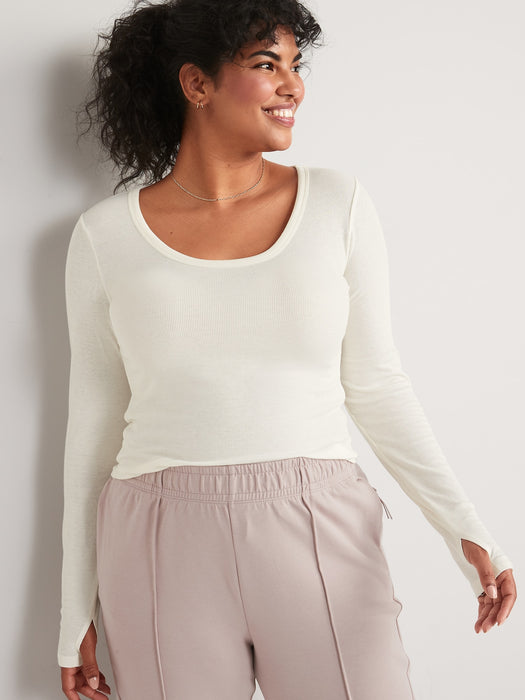 UltraLite Long-Sleeve Rib-Knit Top for Women