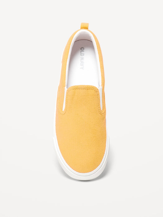Gender-Neutral Corduroy Slip-On Sneakers for Kids