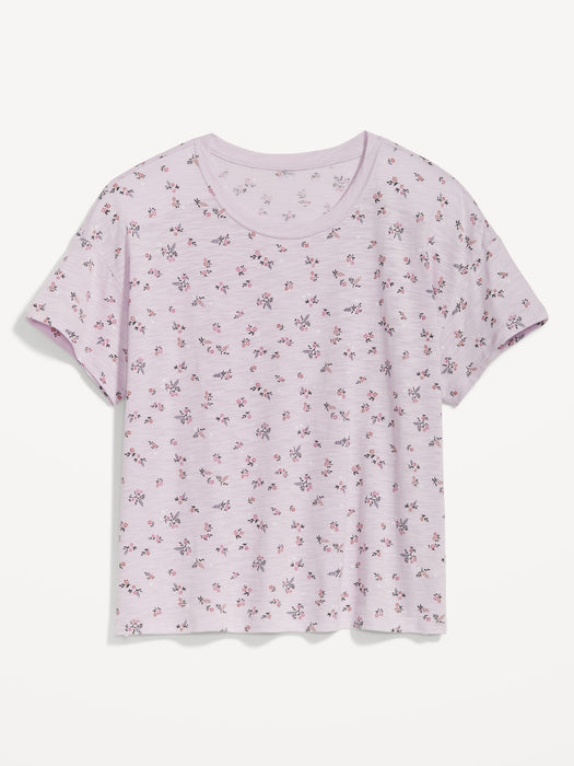 Sunday Sleep Floral Slub-Knit Pajama T-Shirt for Women