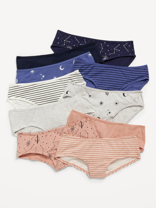 Hipster & Bikini Underwear 10-Pack for Girls