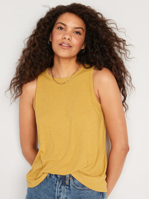 Luxe Rib-Knit Swing Tank Top for Women
