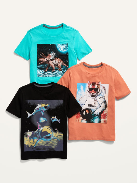 Gender-Neutral Graphic T-Shirt 3-Pack for Kids