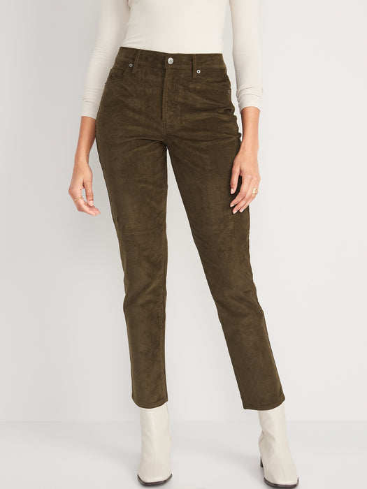 High-Waisted OG Straight Corduroy Ankle Pants for Women