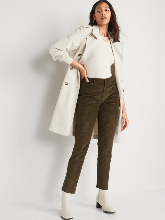 High-Waisted OG Straight Corduroy Ankle Pants for Women