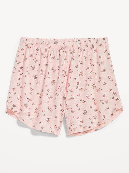 High-Waisted Floral-Print Sunday Sleep Shorts for Women -- 3.5-inch inseam