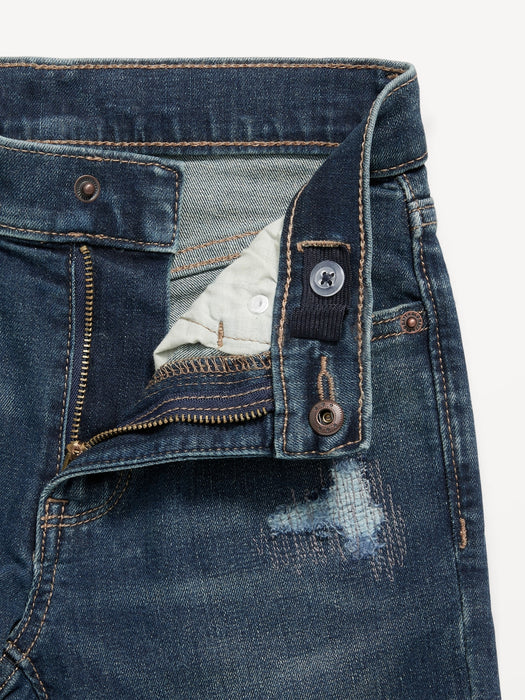 Slim 360° Stretch Ripped Plaid-Patch Jeans for Boys