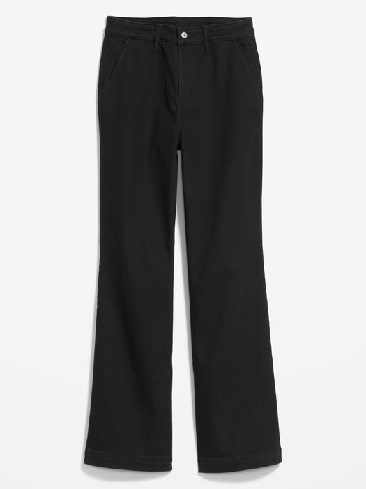 Extra High-Waisted 360° Stretch Trouser Flare Black Jeans for Women